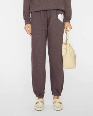 NEW SPRWMN heart jogger sweatpants in heathered brown